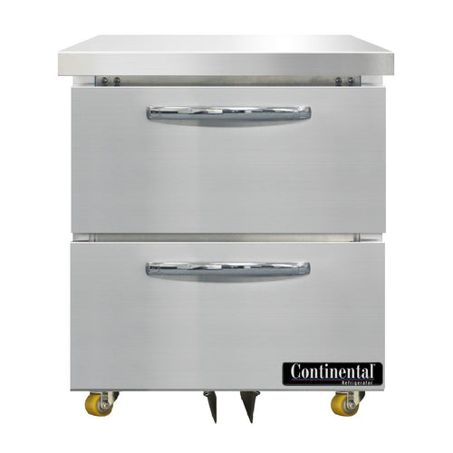 Continental D27N-U-D Refrigerator, Undercounter, Reach-In