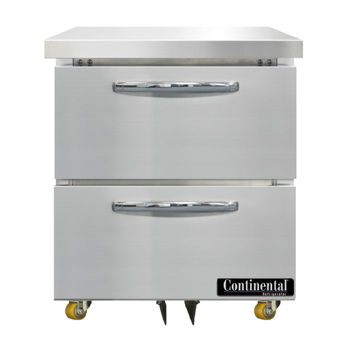 Continental D27N-U-D Refrigerator, Undercounter, Reach-In