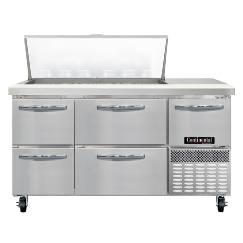 Continental RA60N18M-D Refrigerated Counter, Mega Top Sandwich / Salad Unit
