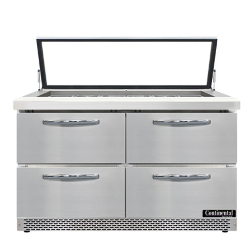 Continental SW48N18M-HGL-FB-D Refrigerated Counter, Mega Top Sandwich / Salad Unit