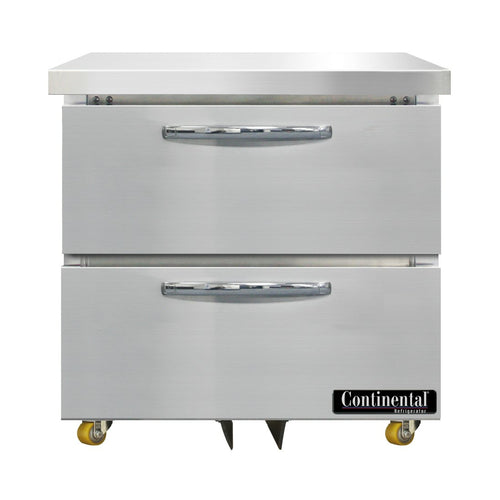 Continental D32N-U-D Refrigerator, Undercounter, Reach-In