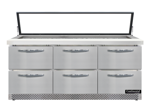 Continental SW72N30M-HGL-FB-D Refrigerated Counter, Mega Top Sandwich / Salad Unit