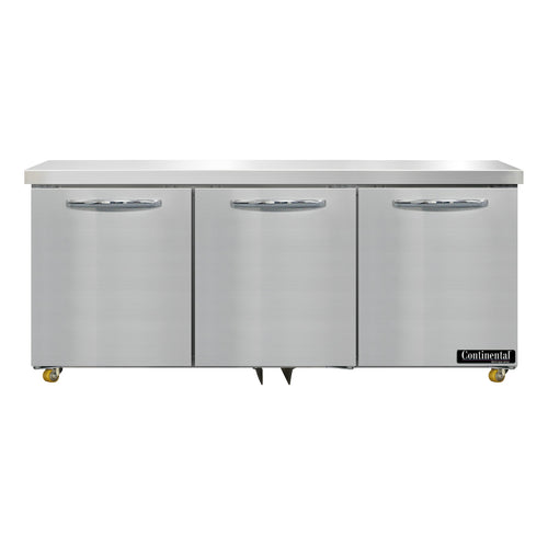 Continental D72N-U Refrigerator, Undercounter, Reach-In