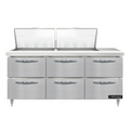 Continental D72N24M-D Refrigerated Counter, Mega Top Sandwich / Salad Unit