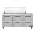 Continental SW72N24M-D Refrigerated Counter, Mega Top Sandwich / Salad Unit