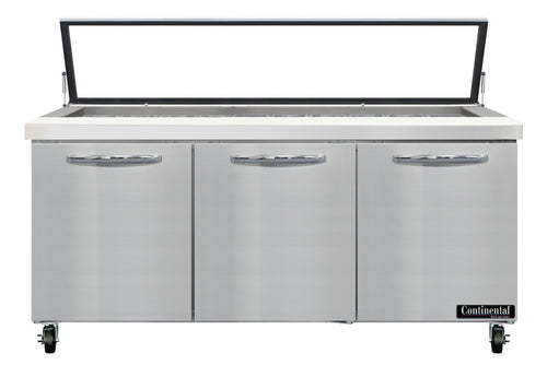 Continental SW72N30M-HGL Refrigerated Counter, Mega Top Sandwich / Salad Unit