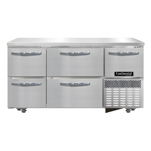 Continental RA60SN-U-D Refrigerator, Undercounter, Reach-In