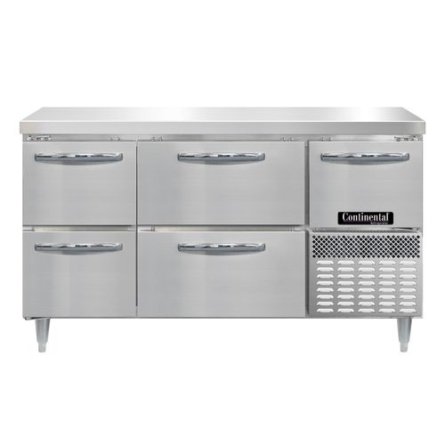 Continental DRA60NSS-D Refrigerated Counter, Work Top
