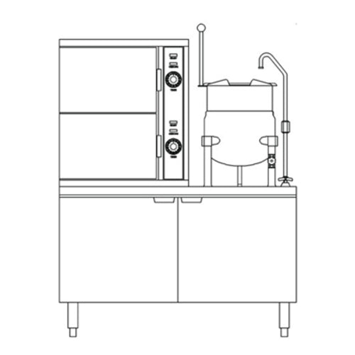 Crown ECX-2-6 Steamer Kettle Combination, Electric