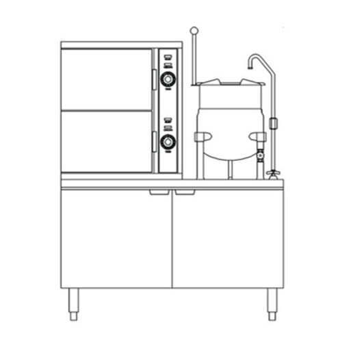Crown SCX-10-6 Steamer Kettle Combination, Steam Coil