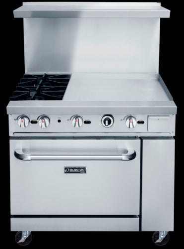 Dukers DCR36-2B24GM Range, 36" Restaurant, Gas