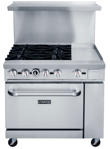 Dukers DCR36-4B12GM Range, 36" Restaurant, Gas