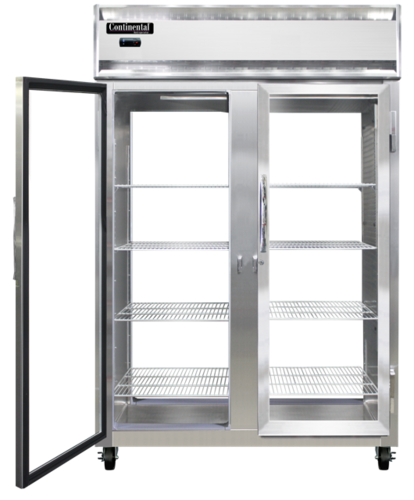 Continental 2RNPT-GD-GD Refrigerator, Pass-Thru