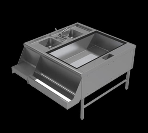 Advance Tabco PR-42X42-10-R Underbar Ice Bin/Cocktail Station, Pass-Thru Combo
