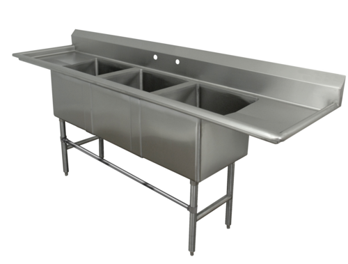 Advance Tabco FC3M-2028-24RLX Sink, (3) Three Compartment