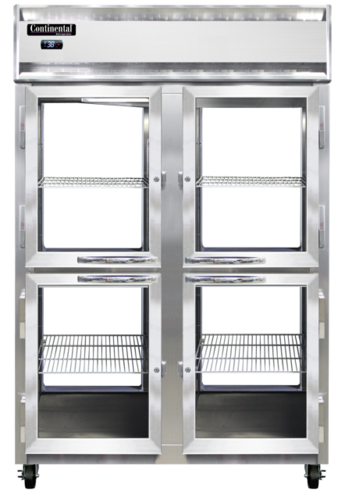 Continental 2RNPTHD-GD-GD Refrigerator, Pass-Thru