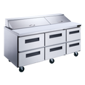 Dukers DSP72-30M-D6 Refrigerated Counter, Mega Top Sandwich / Salad Unit