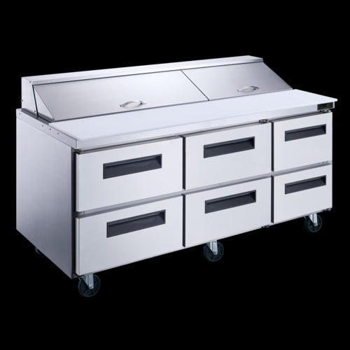 Dukers DSP72-18-D6 Refrigerated Counter, Sandwich / Salad Unit