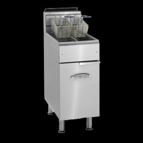 Imperial IFS-2525 Fryer, Gas, Floor Model, Split Pot