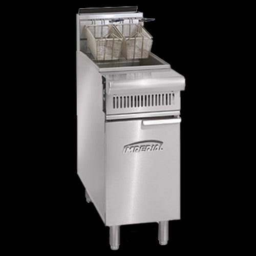 Imperial IHR-F2525 Fryer, Gas, Floor Model, Split Pot