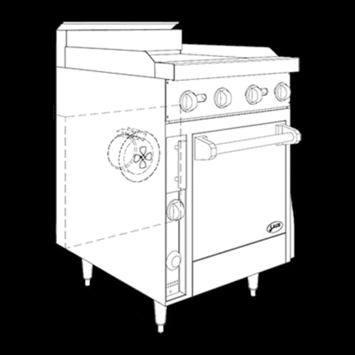 Jade Range JBR-24G-24C Range, 24" Restaurant, Gas