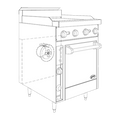 Jade Range JBR-24G-24C Range, 24" Restaurant, Gas