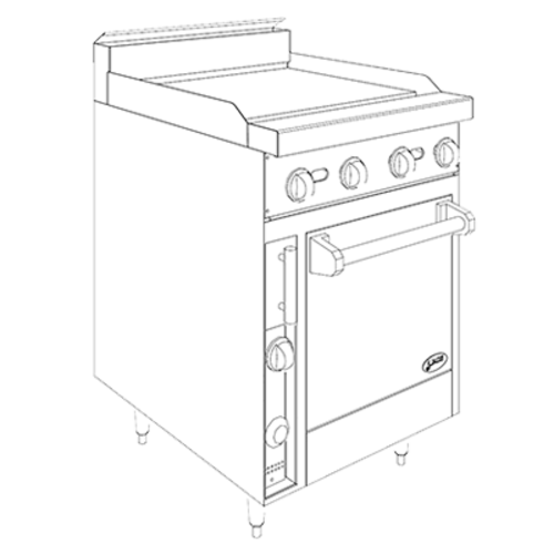 Jade Range JBR-24G-24 Range, 24" Restaurant, Gas