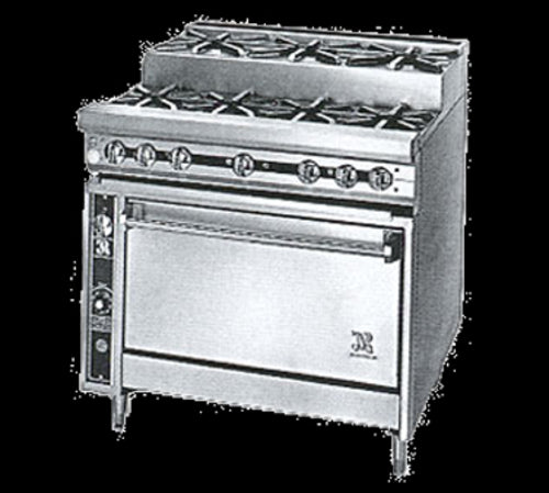 Jade Range JTRHE-4-3 Range, 36" Heavy Duty, Gas