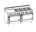 Jade Range JBR-24G-8-3636C Range, 72" Restaurant, Gas