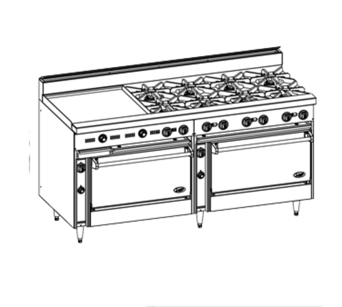 Jade Range JBR-12-3636 Range, 72" Restaurant, Gas