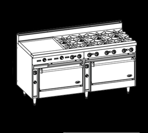 Jade Range JBR-36G-6-36 Range, 72" Restaurant, Gas