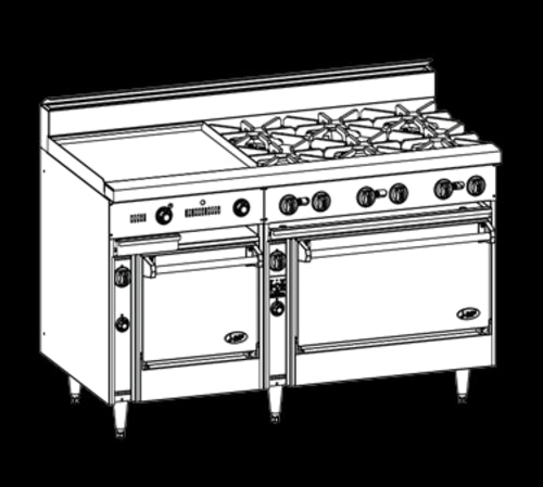 Jade Range JBR-36G-4-2436C Range, 60" Restaurant, Gas