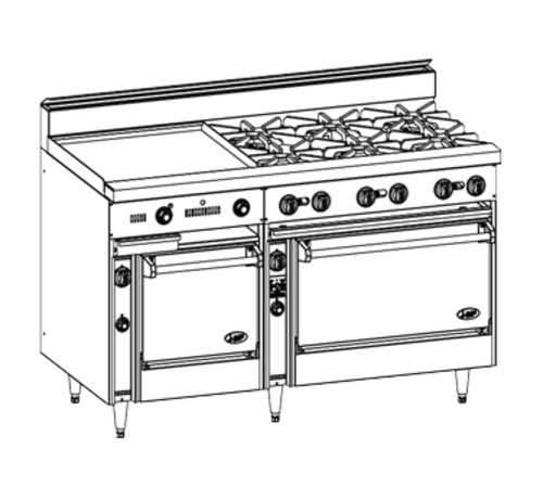 Jade Range JBR-24G-6-2436C Range, 60" Restaurant, Gas