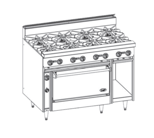 Jade Range JBR-36G-2-36C Range, 48" Restaurant, Gas