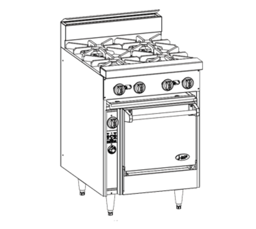 Jade Range JBR-4-24 Range, 24" Restaurant, Gas