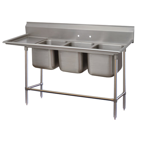 Advance Tabco 94-43-72-36L Sink, (3) Three Compartment