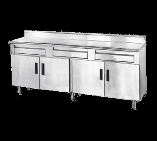 Advance Tabco HDRC-307 Work Table, Cabinet Base Hinged Doors