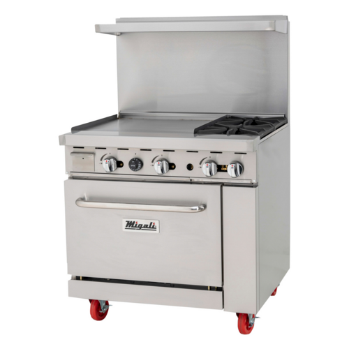 Migali C-RO2B-24GL-NG Range, 36" Restaurant, Gas