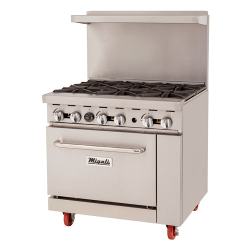 Migali C-RO6B-LP Range, 36" Restaurant, Gas