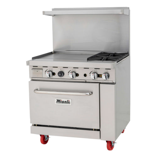 Migali C-RO2B-24GL-LP Range, 36" Restaurant, Gas
