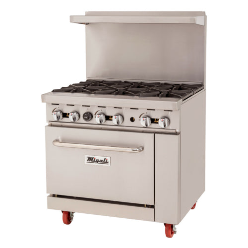 Migali C-RO6B-NG Range, 36" Restaurant, Gas