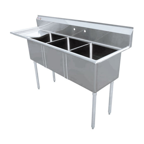 Omcan 25271 Sink, (3) Three Compartment