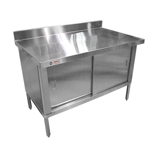 Omcan 28644 Work Table, Cabinet Base Sliding Doors