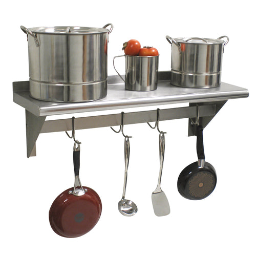 Advance Tabco PS-18-36 Overshelf, Wall-Mounted with Pot Rack
