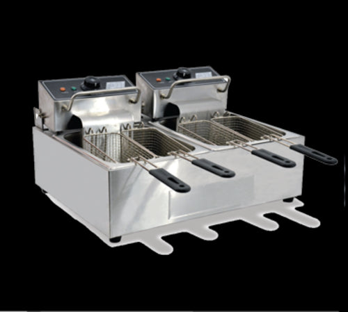 Omcan 39372 Fryer, Electric, Countertop, Split Pot