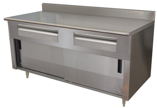 Advance Tabco SDRC-306 Work Table, Cabinet Base Sliding Doors