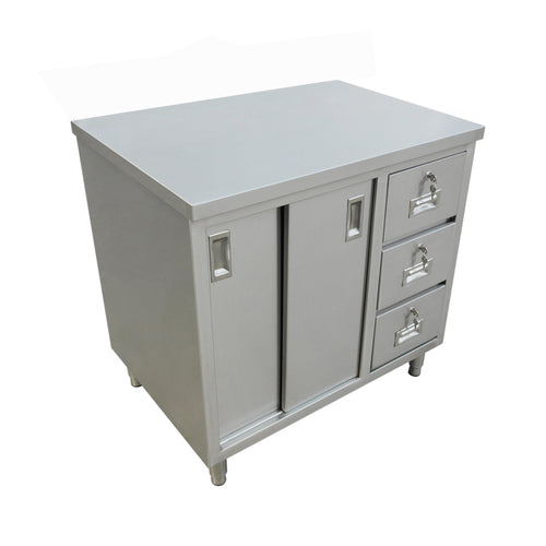 Omcan 44195 Work Table, Cabinet Base Sliding Doors