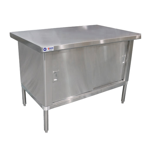 Omcan 24400 Work Table, Cabinet Base Sliding Doors