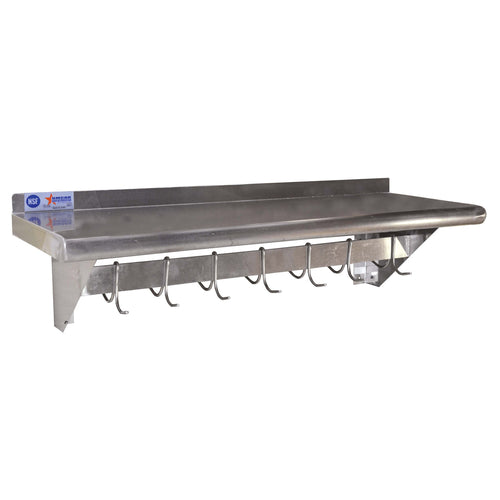 Omcan 31853 Overshelf, Wall-Mounted with Pot Rack