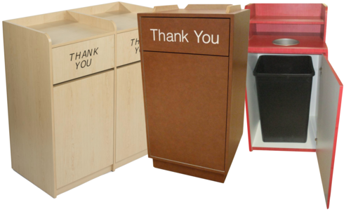 Atlanta Booth and Chair R100L Trash Receptacle, Cabinet Style